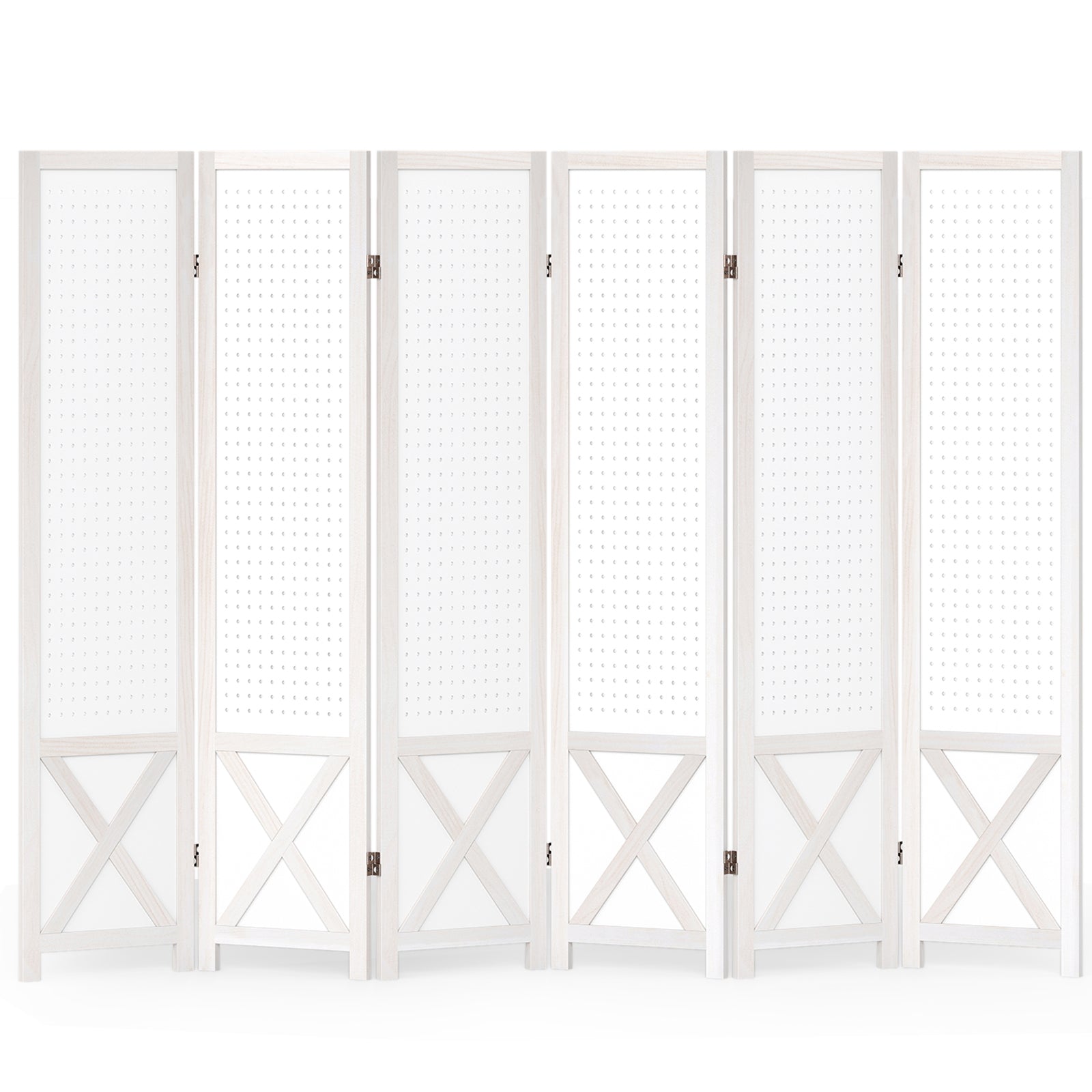6-Panel Pegboard Room Divider, 67 Inches Tall, Foldable Privacy Screen Room Dividers at Gallery Canada
