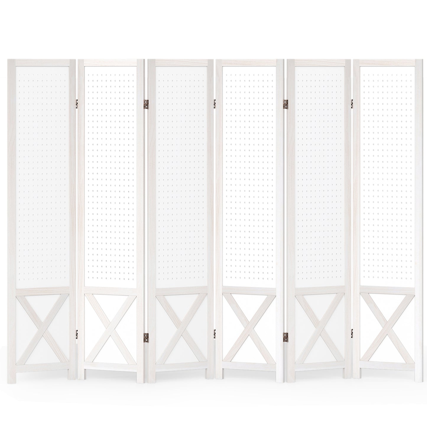 6-Panel Pegboard Room Divider, 67 Inches Tall, Foldable Privacy Screen Room Dividers at Gallery Canada