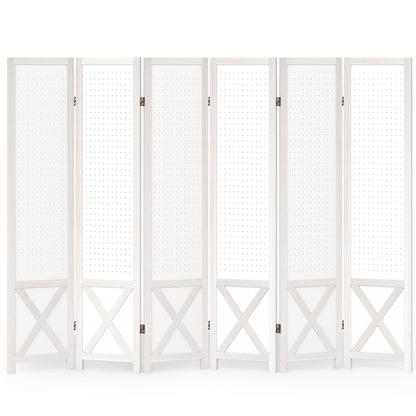 6-Panel Pegboard Room Divider, 67 Inches Tall, Foldable Privacy Screen Room Dividers at Gallery Canada