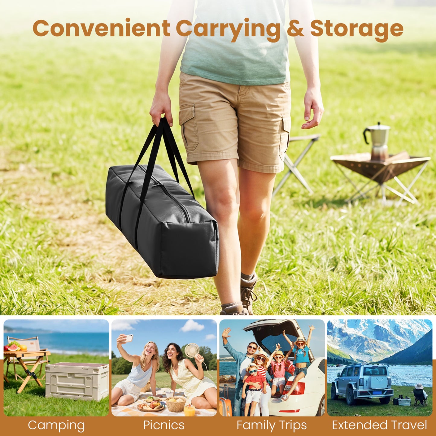 6-Person Blackout Instant Cabin Tent with Rainfly, Gray