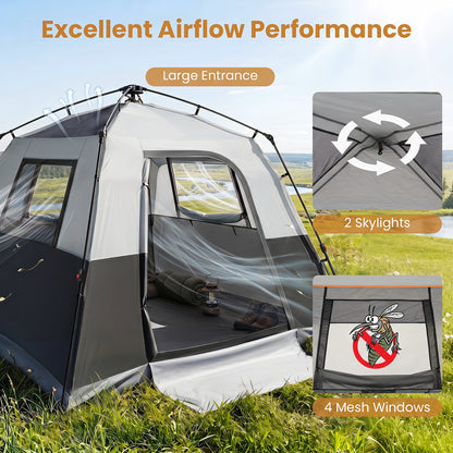 6-Person Blackout Instant Cabin Tent with Rainfly, Gray Tents at Gallery Canada
