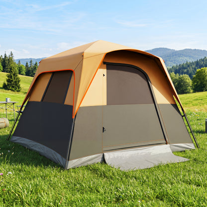6-Person Blackout Instant Cabin Tent, Orange