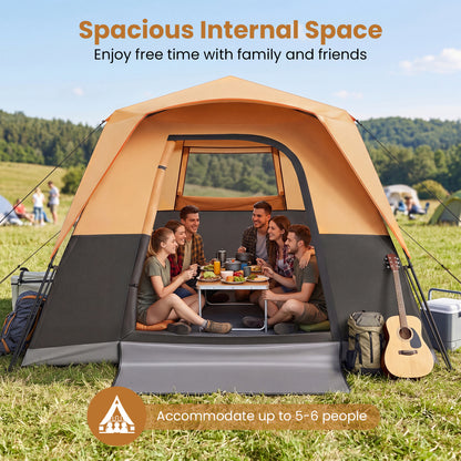 6-Person Blackout Instant Cabin Tent, Orange