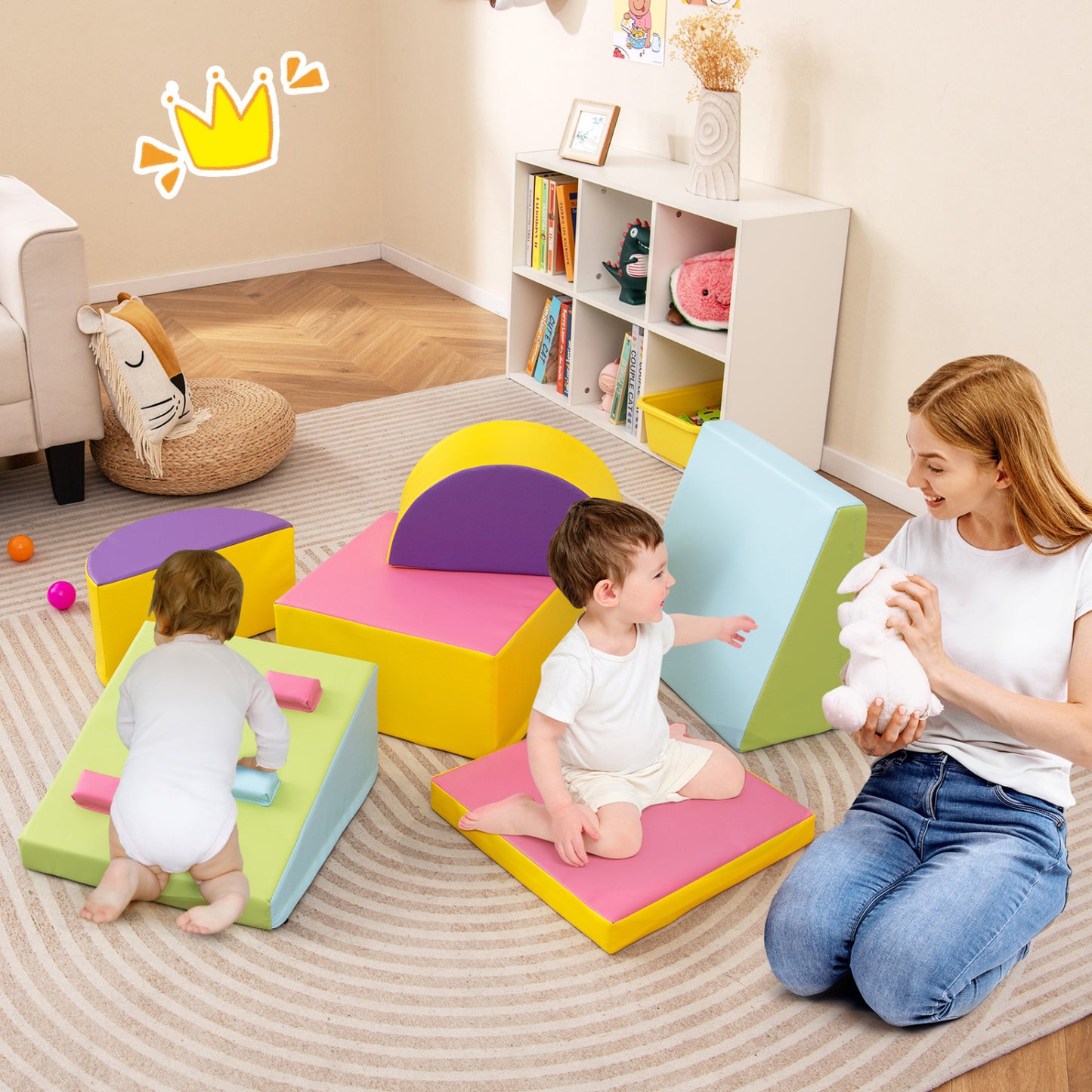 6-Piece Foam Climbing Blocks, Hook And Loop Fasteners, Multicolor Climbers & Slides at Gallery Canada