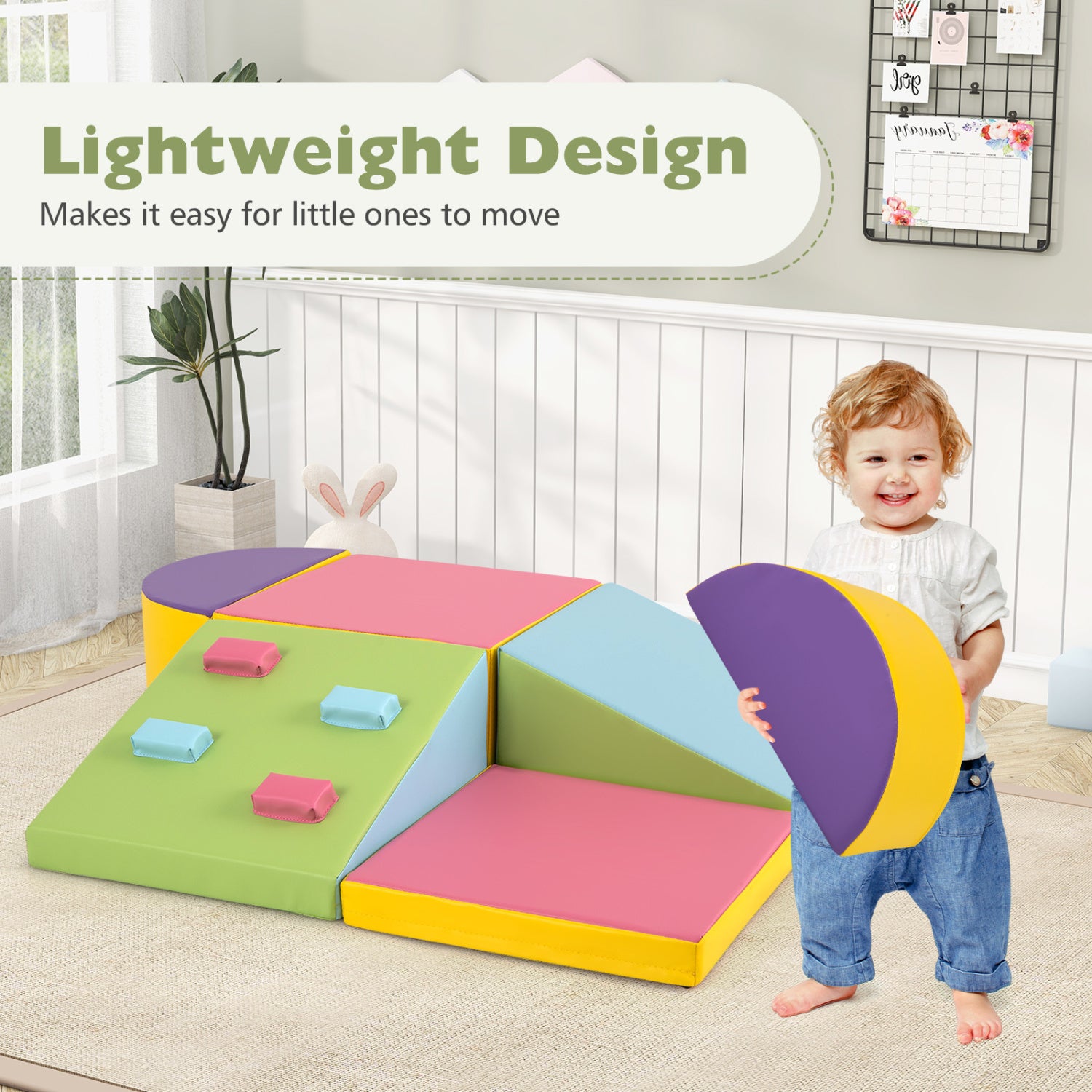 6-Piece Foam Climbing Blocks, Hook And Loop Fasteners, Multicolor Climbers & Slides at Gallery Canada