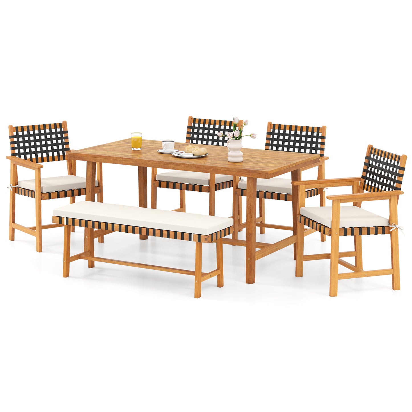 6-Piece Patio Dining Set for 5-6 People Farmhouse Furniture Patio Dining Sets at Gallery Canada