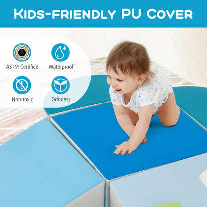 6-Piece Soft Play Set for Toddlers with Climbing Triangle and Ramp, Blue Climbers & Slides at Gallery Canada