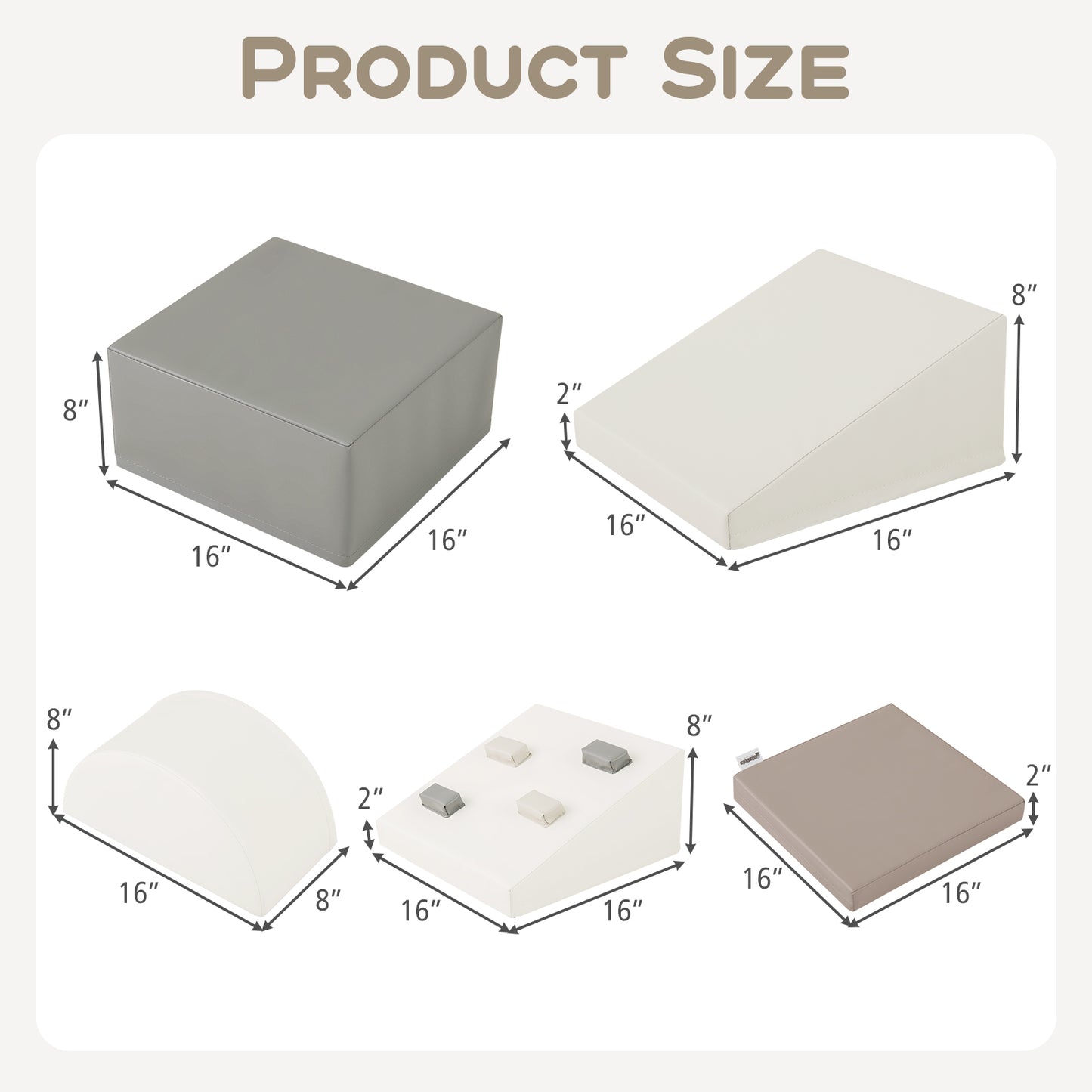 6-Piece Soft Play Set for Toddlers with Climbing Triangle and Ramp, White Climbers & Slides at Gallery Canada