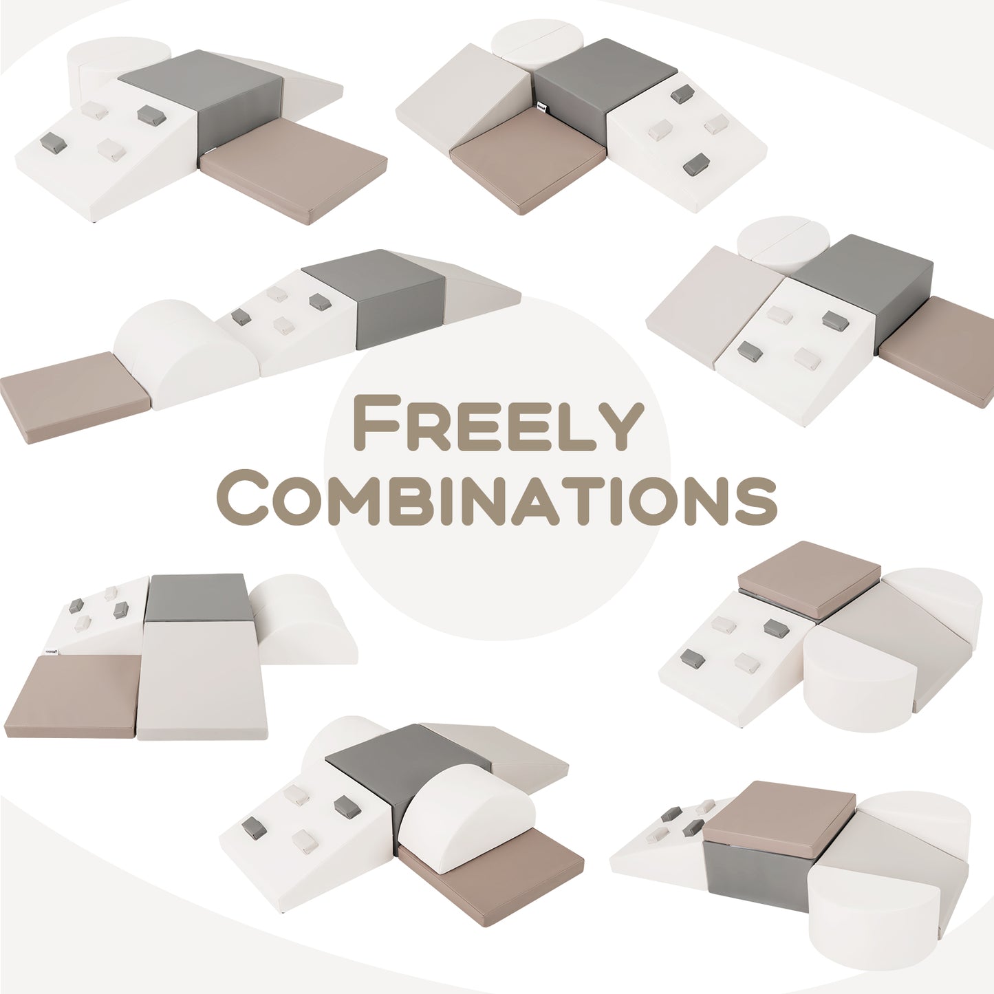 6-Piece Soft Play Set for Toddlers with Climbing Triangle and Ramp, White Climbers & Slides at Gallery Canada