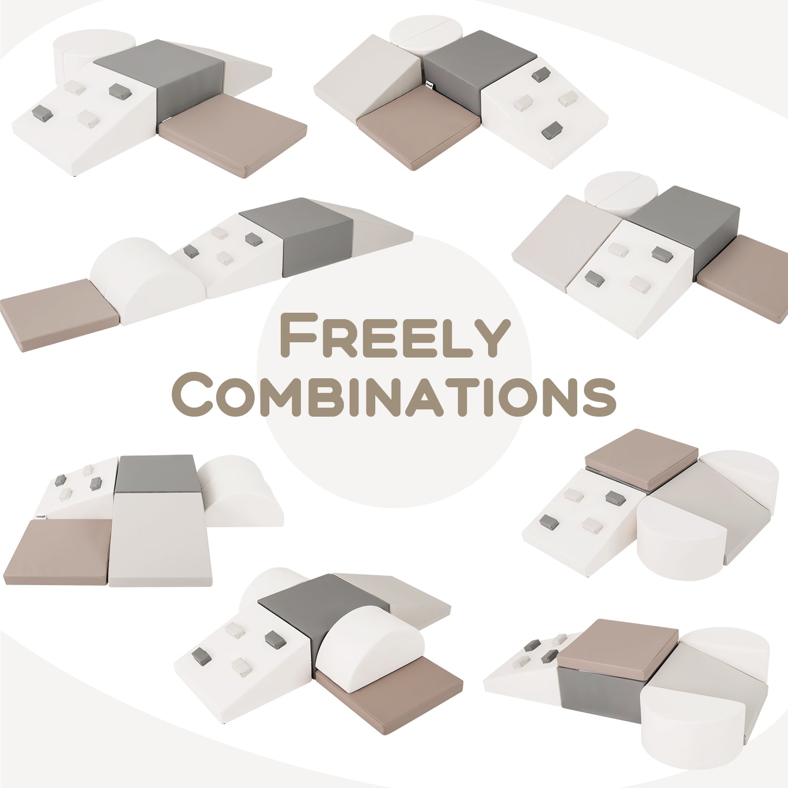 6-Piece Soft Play Set for Toddlers with Climbing Triangle and Ramp, White Climbers & Slides at Gallery Canada