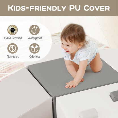 6-Piece Soft Play Set for Toddlers with Climbing Triangle and Ramp, White Climbers & Slides at Gallery Canada