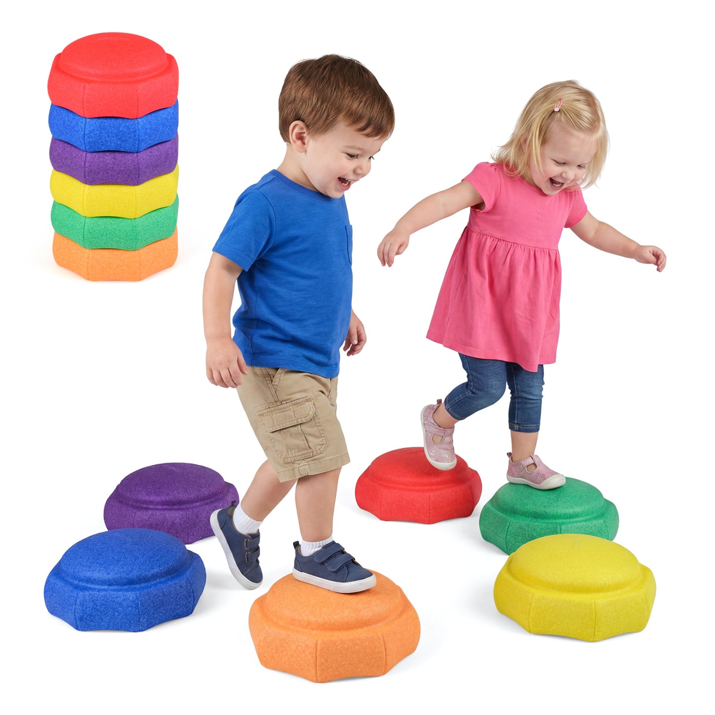 6-Piece Stepping Stones for Kids for Sensory Play and Coordination Toy Sports Multi-Color at Gallery Canada