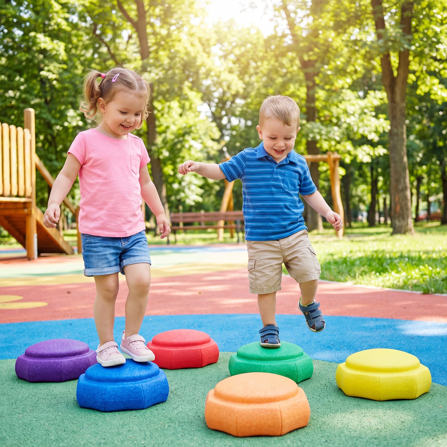 6-Piece Stepping Stones for Kids for Sensory Play and Coordination Toy Sports at Gallery Canada