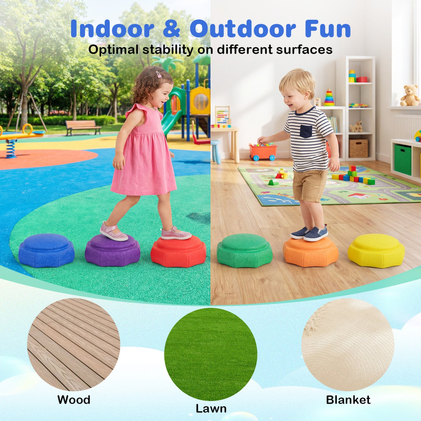 6-Piece Stepping Stones for Kids for Sensory Play and Coordination Toy Sports at Gallery Canada