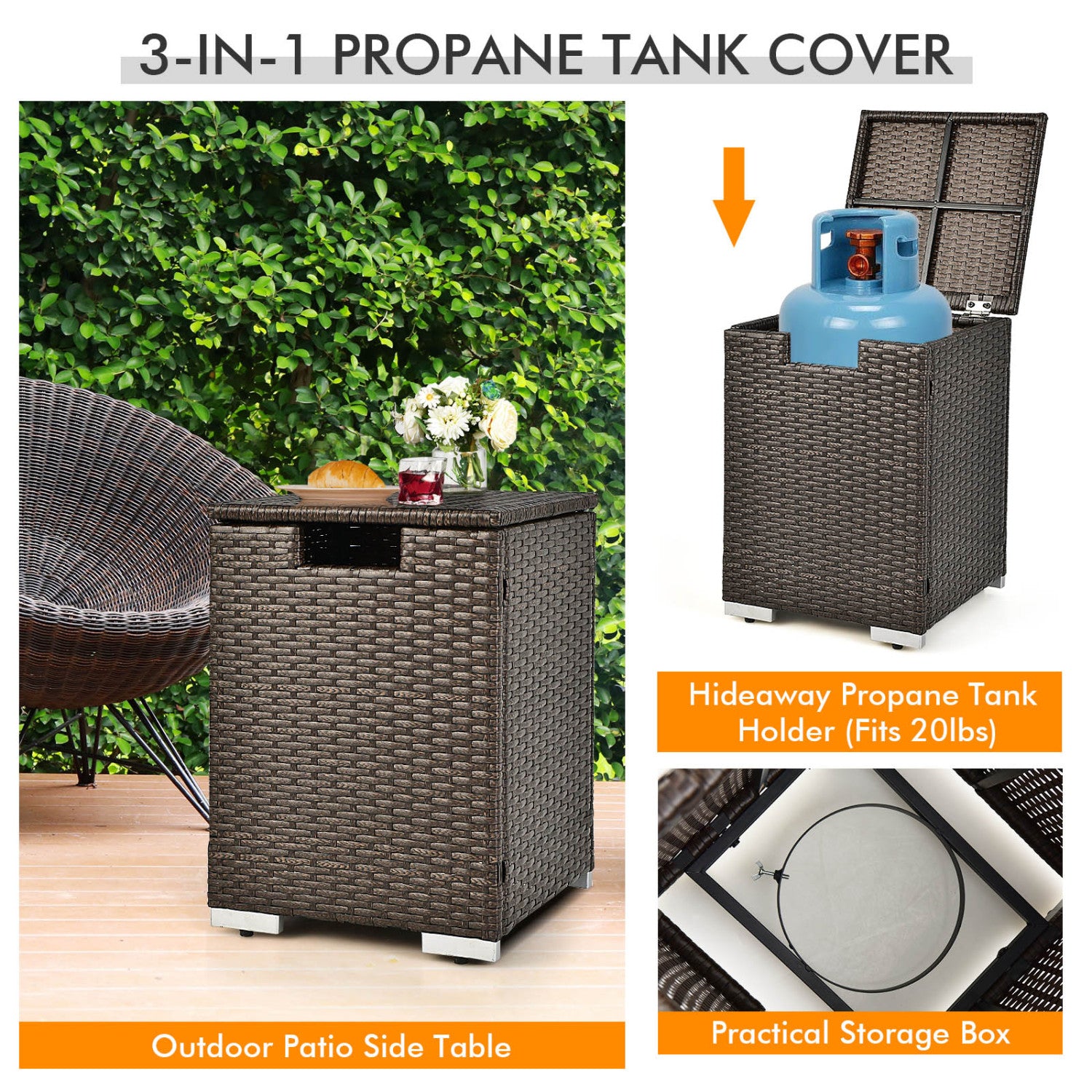 6-Piece Outdoor Wicker Set with 32