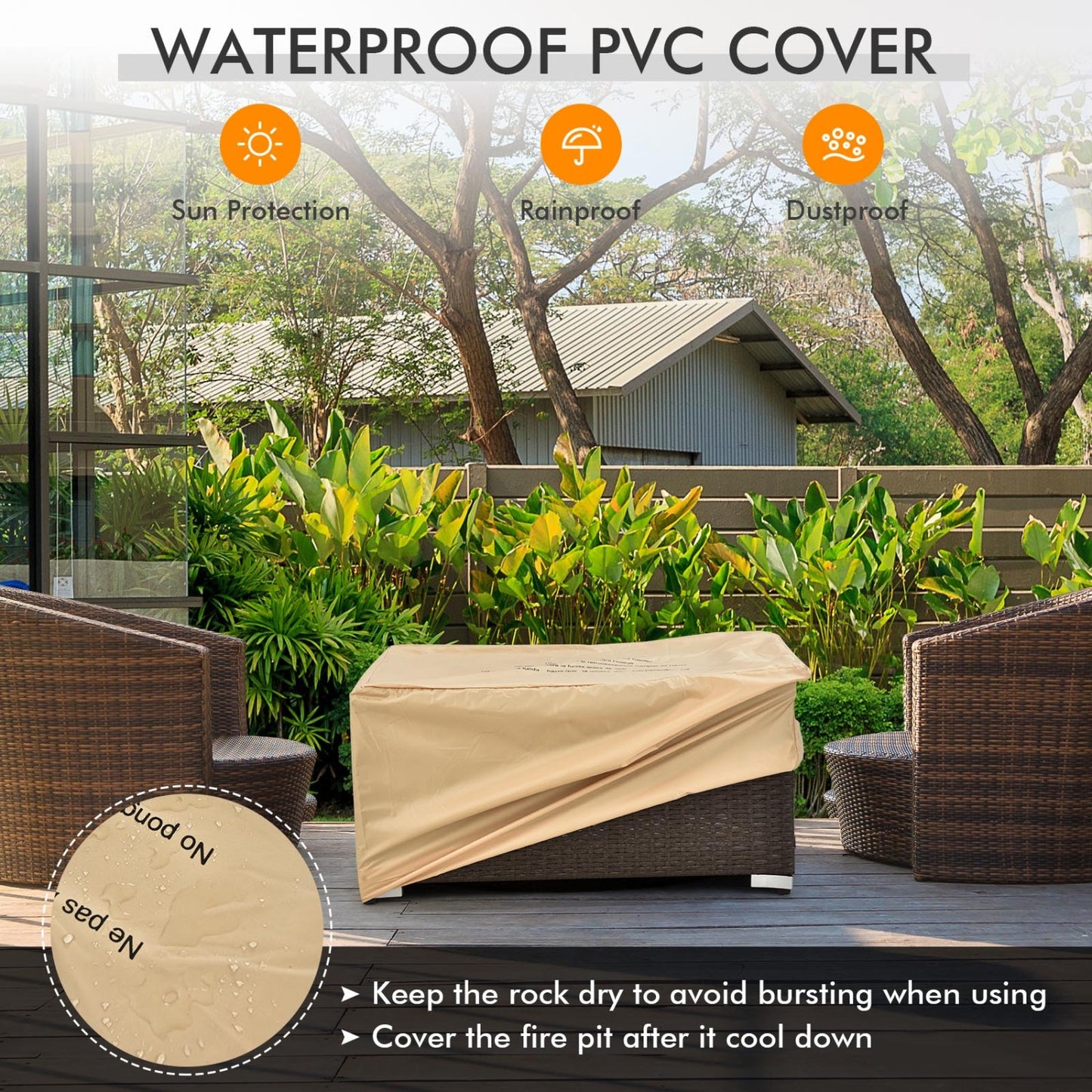 6-Piece Outdoor Wicker Set with 32" Propane Fire Pit, Black Patio Conversation Sets at Gallery Canada