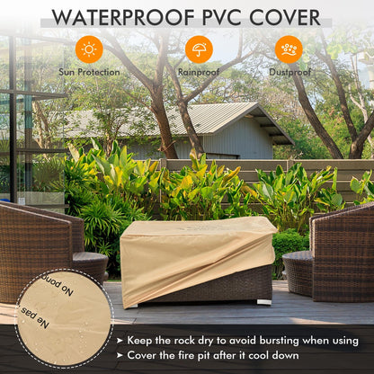 6-Piece Outdoor Wicker Set with 32" Propane Fire Pit, Black Patio Conversation Sets at Gallery Canada