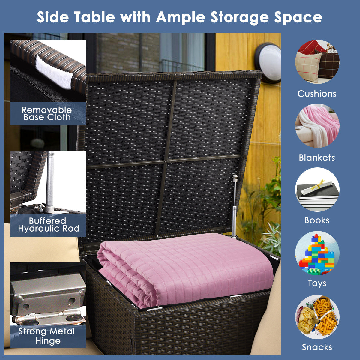 6-Piece Outdoor Wicker Set with 32
