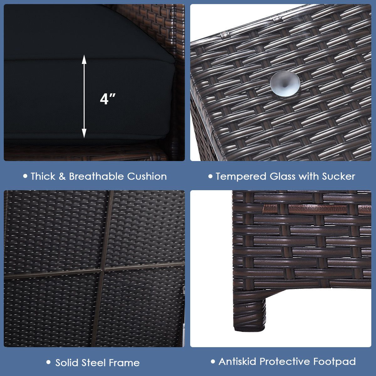 6-Piece Outdoor Wicker Set with 32