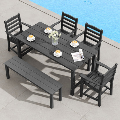 6-Piece Patio Dining Set, HDPE Weather Resistant, Black Patio Dining Sets at Gallery Canada