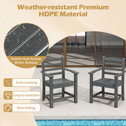 6 Piece Patio Dining Bench Set, HDPE Weather Resistant, Gray Patio Dining Sets at Gallery Canada