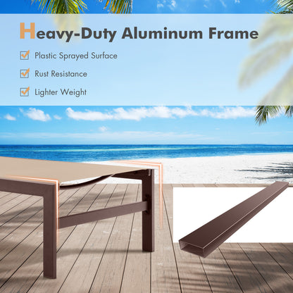 6-Position Chaise Lounge, Rustproof Aluminium Frame, Brown Outdoor Chaise Lounges at Gallery Canada