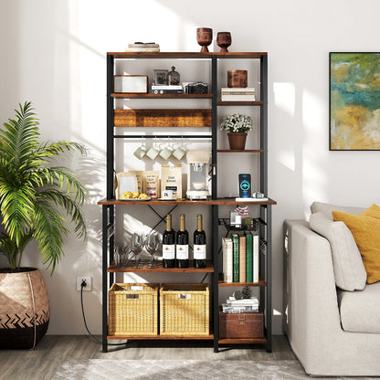 6-Tier Bakers Rack, Wooden Open Shelves, Brown Baker's Racks at Gallery Canada