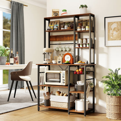 6-Tier Bakers Rack, Wooden Open Shelves, Brown Baker's Racks at Gallery Canada