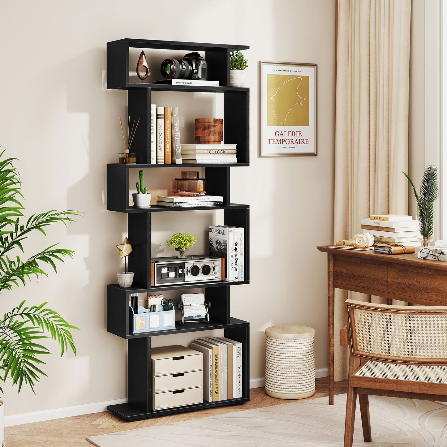 6-Tier Bookcase, Anti-Tipping Kit, Black Bookcases at Gallery Canada