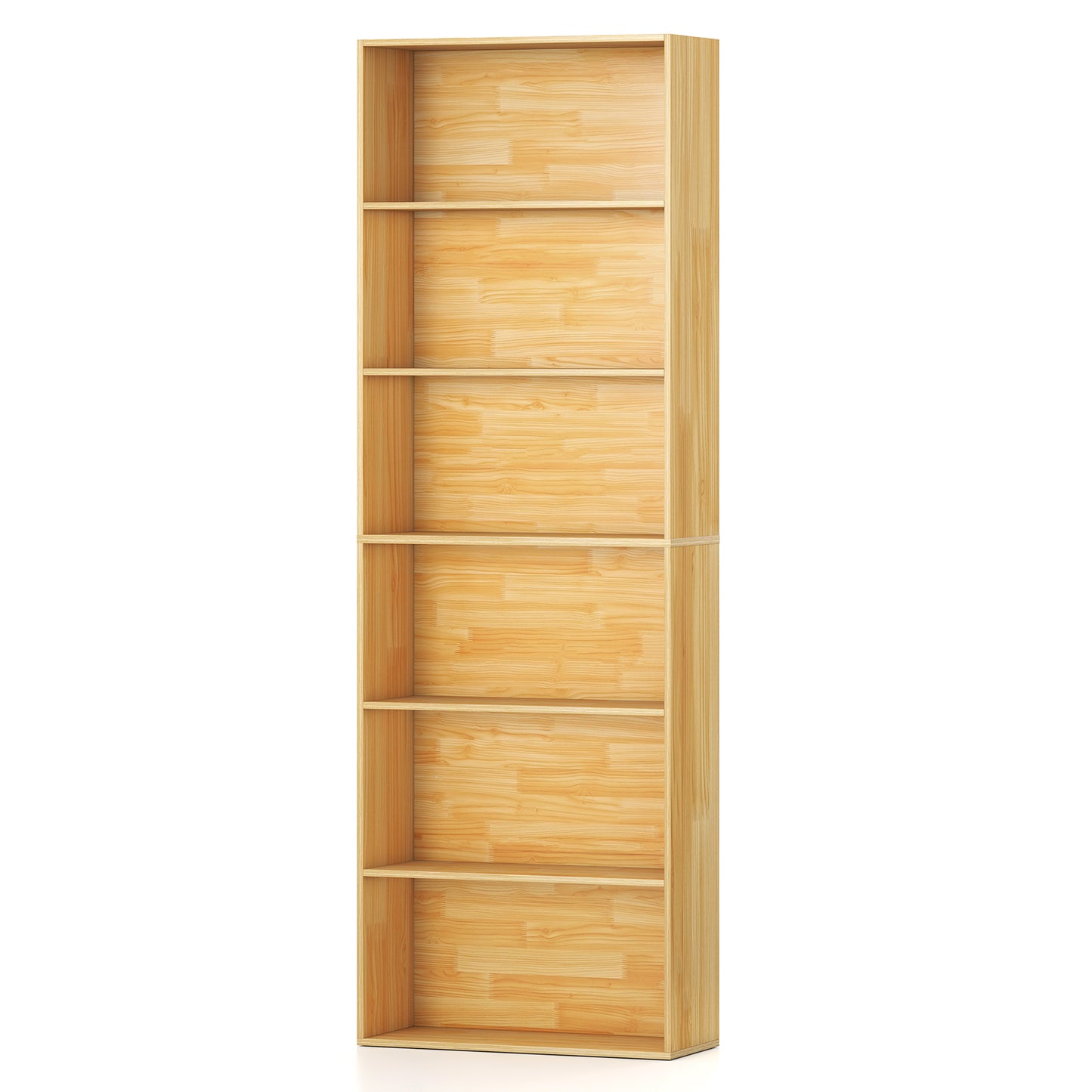 6-Tier Bookcase with 6 Open Shelves and Anti-Toppling Kits, Wood Bookcases at Gallery Canada