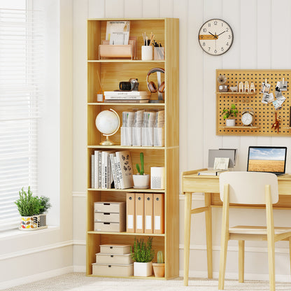 6-Tier Bookcase with 6 Open Shelves and Anti-Toppling Kits, Wood Bookcases at Gallery Canada