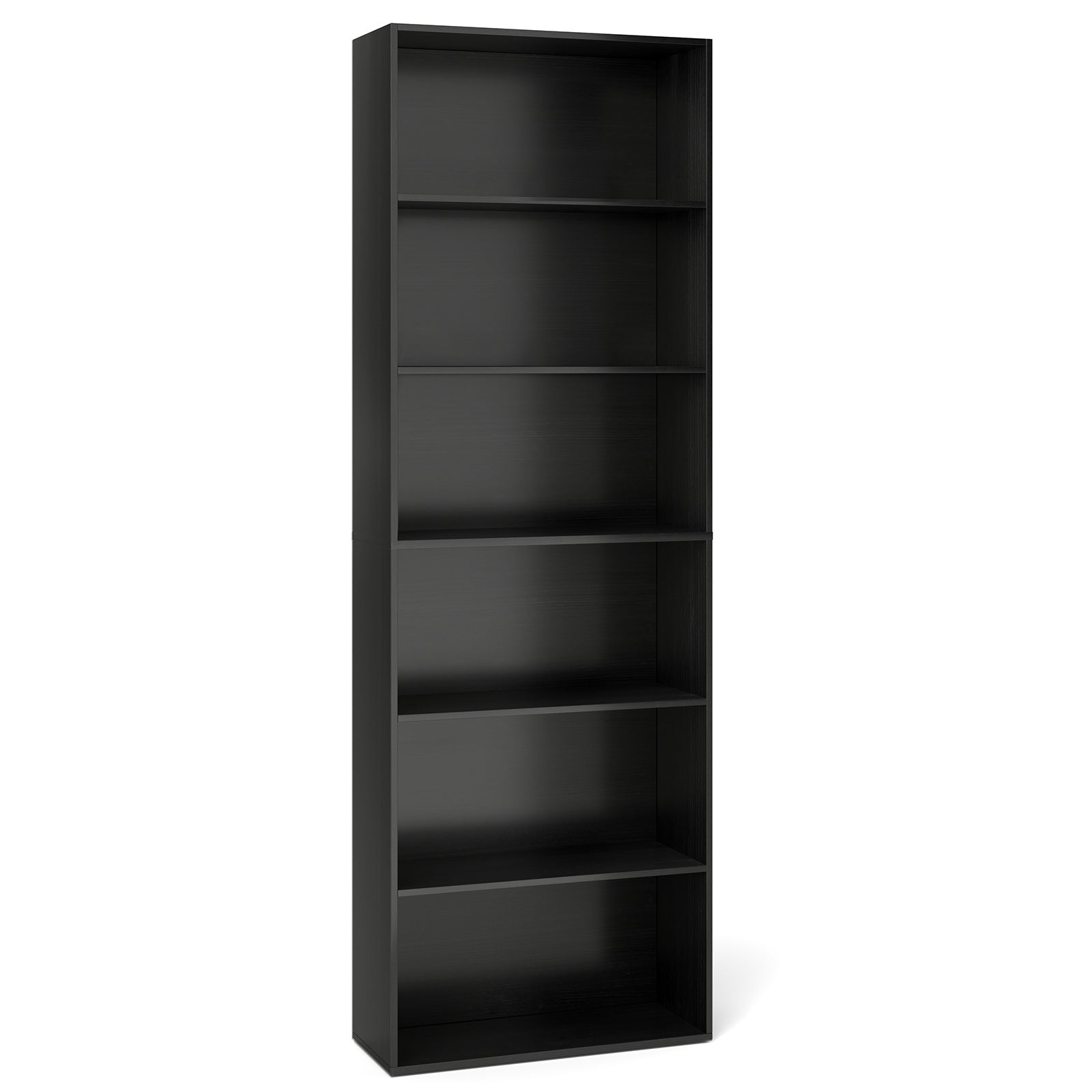 6-Tier Bookcase, 6 Open Shelves, Anti-Toppling Kit, Black Bookcases Black at Gallery Canada