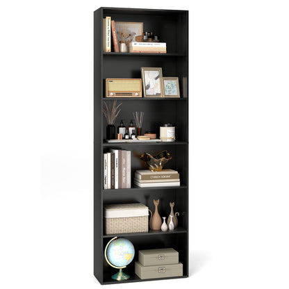 6-Tier Bookcase, 6 Open Shelves, Anti-Toppling Kit, Black Bookcases at Gallery Canada
