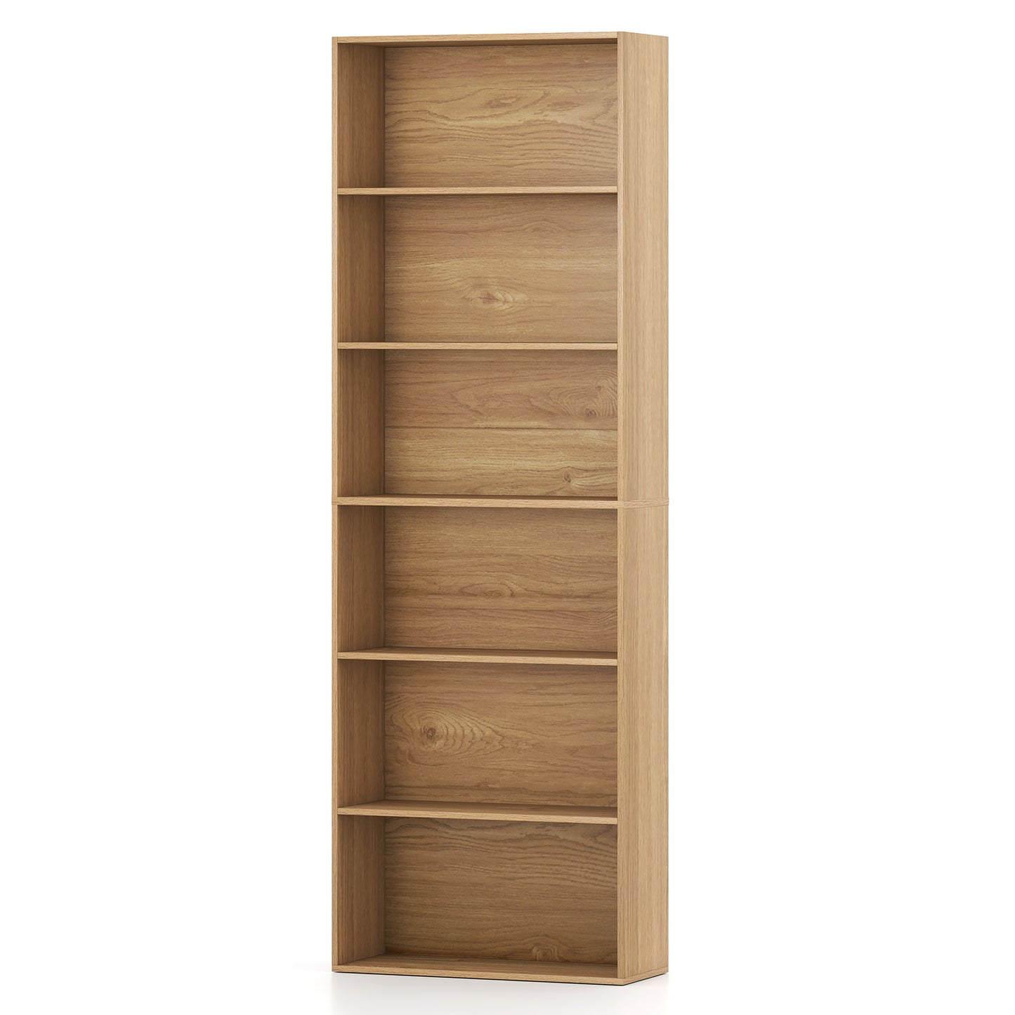 6-Tier Bookcase with 6 Open Shelves and Anti-Toppling Kits, Natural Bookcases Natural at Gallery Canada