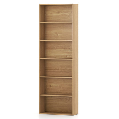 6-Tier Bookcase with 6 Open Shelves and Anti-Toppling Kits, Natural Bookcases Natural at Gallery Canada