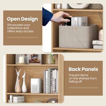 6-Tier Bookcase with 6 Open Shelves and Anti-Toppling Kits, Natural Bookcases at Gallery Canada