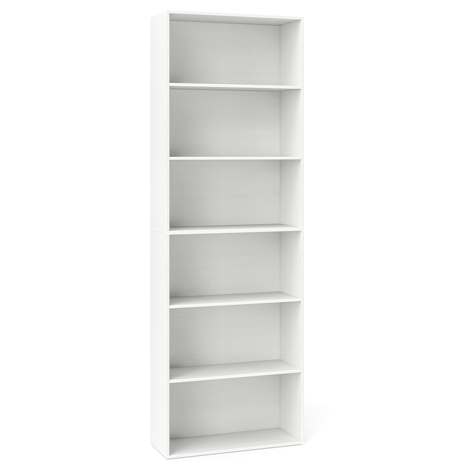 6-Tier Bookcase, 6 Open Shelves, Anti-Toppling Kits, White Bookcases at Gallery Canada