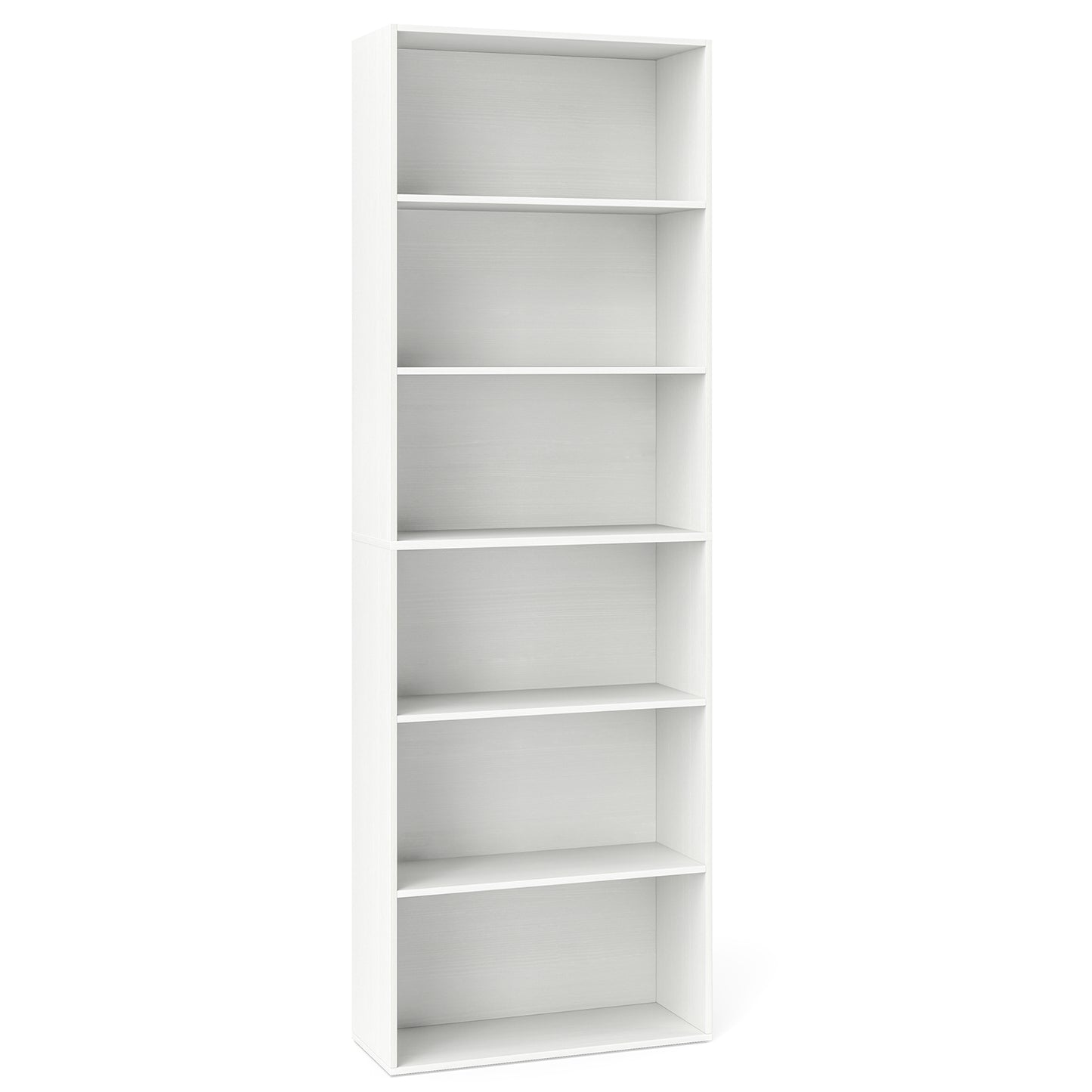 6-Tier Bookcase, 6 Open Shelves, Anti-Toppling Kits, White Bookcases at Gallery Canada