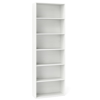 6-Tier Bookcase, 6 Open Shelves, Anti-Toppling Kits, White Bookcases at Gallery Canada