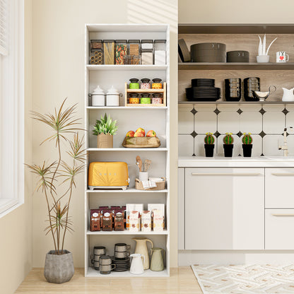 6-Tier Bookcase, 6 Open Shelves, Anti-Toppling Kits, White Bookcases at Gallery Canada