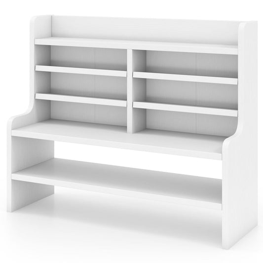 6-Tier Compact Storage Rack with 4 Removable Shelves for Small Spaces Home Office, White