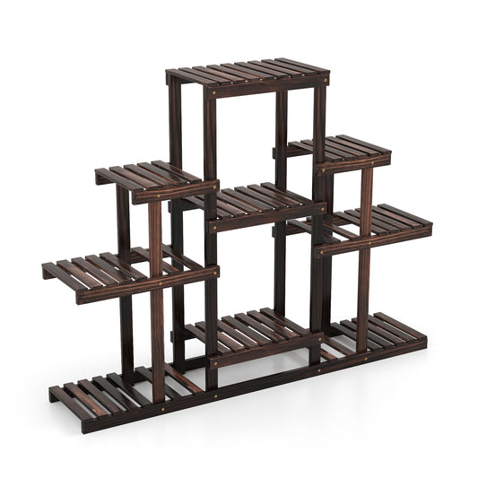 6-Tier Flower Wood Stand, Plant Display Rack, Storage Shelf, Brown Plant Stands Brown at Gallery Canada