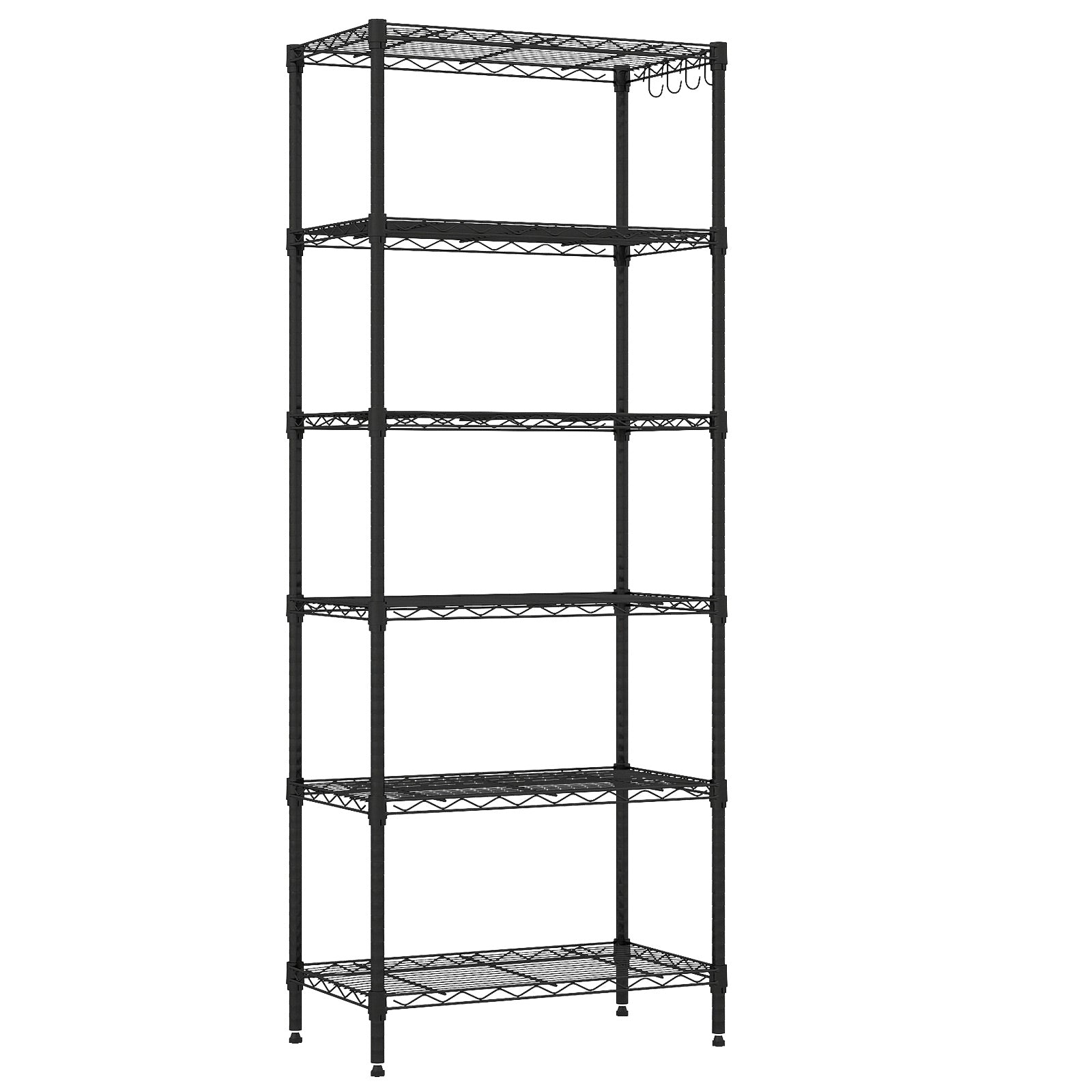 6-Tier Metal Storage Shelving Unit with V-Shaped Wire Rack and 900 LBS Capacity-DK, Black Garages Black at Gallery Canada