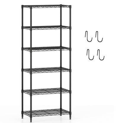 6-Tier Metal Storage Shelving Unit with V-Shaped Wire Rack and 900 LBS Capacity-DK, Black Garages at Gallery Canada