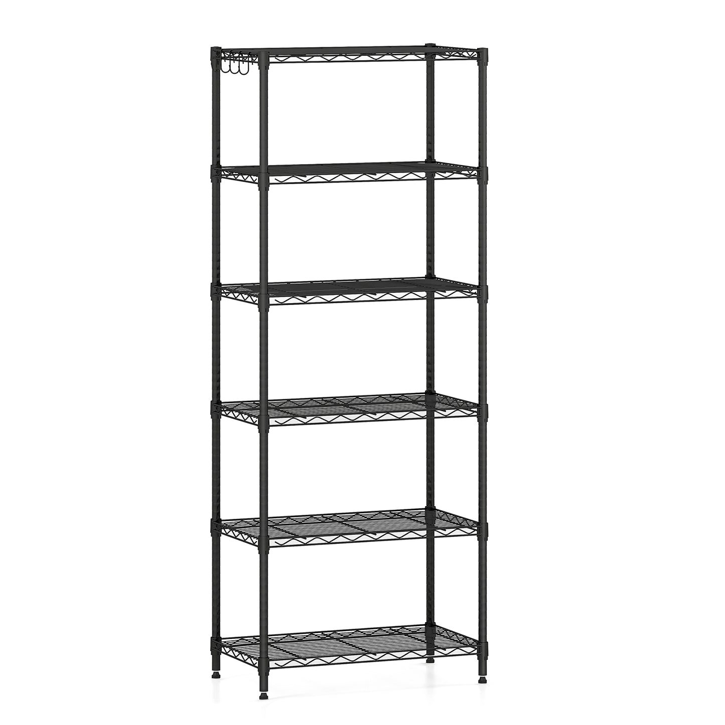 6-Tier Metal Storage Shelving Unit with V-Shaped Wire Rack and 900 LBS Capacity-DK, Black Garages Black at Gallery Canada