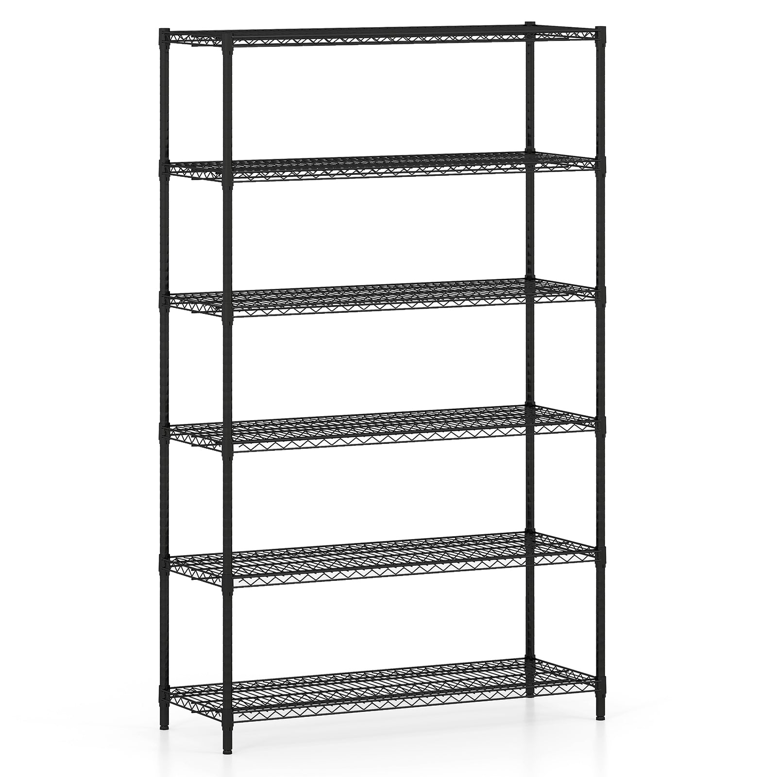 6-Tier Metal Storage Shelving Unit with V-Shaped Wire Rack for Home Garage, Black Garages Black at Gallery Canada