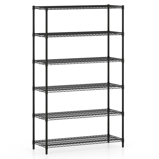 6-Tier Metal Storage Shelving Unit with V-Shaped Wire Rack for Home Garage, Black Garages Black at Gallery Canada