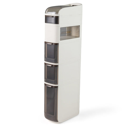 6-Tier Narrow Bathroom Storage Cabinet with Drawers and Tissue Box Floor Cabinets Options at Gallery Canada