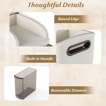 6-Tier Narrow Bathroom Storage Cabinet With Drawers, Tissue Box Floor Cabinets at Gallery Canada