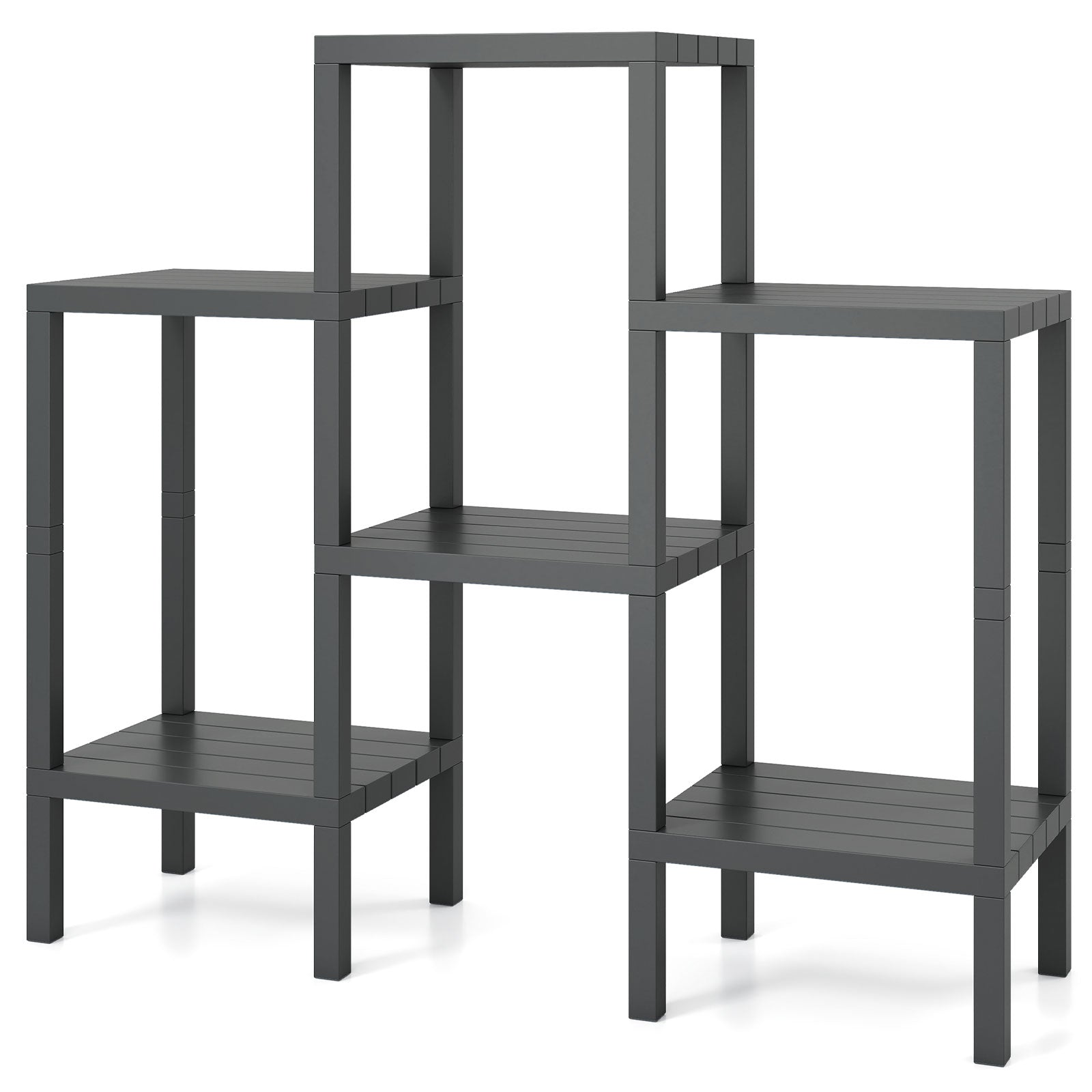 6-Tier Plastic Modular Storage Shelves for Living Room and Kitchen, Gray Raised Garden Beds at Gallery Canada